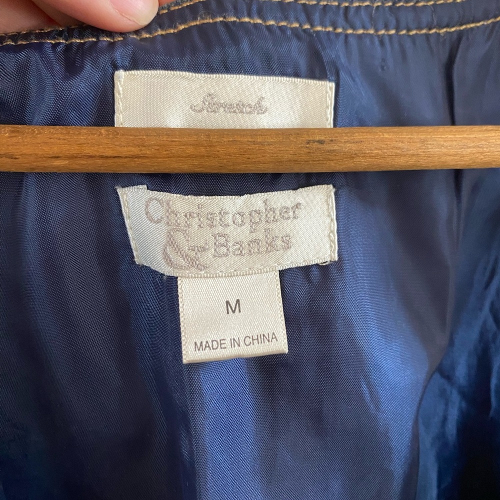 Christopher & Banks Blue Denim Sleeveless Vest - Picture 3 of 4